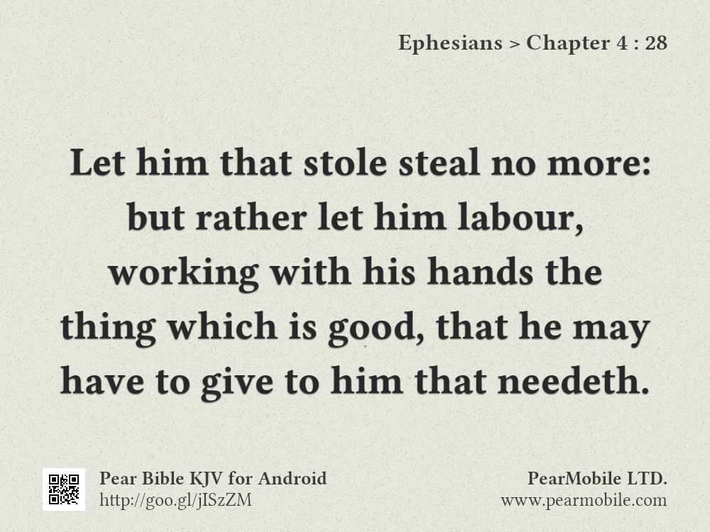 Ephesians, Chapter 4:28